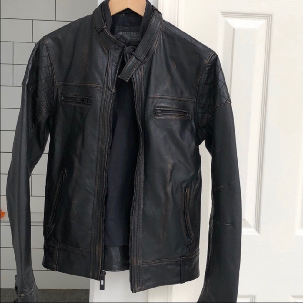 Rogue State Men’s distressed leather jacket